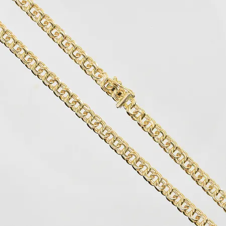 Collier Bismarck rak modell längd 46cm, bredd 5mm, 18K. Vikt: 29 g