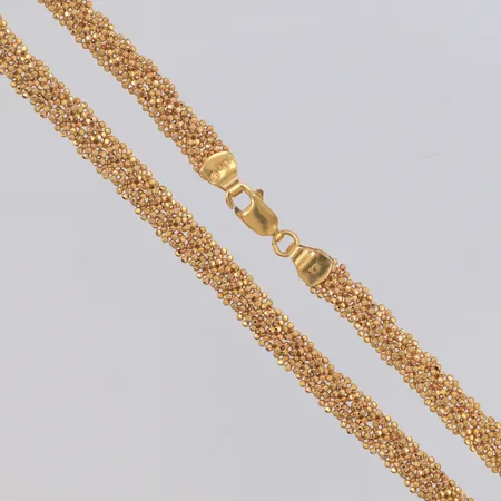 Collier flätat längd 51,5cm, bredd 5mm, 21K Vikt: 23,7 g