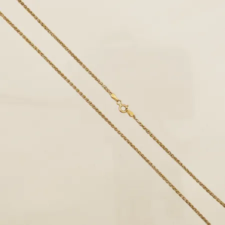 Kedja längd 46cm bredd 1,8mm smärre ojämnheter på länk 18K Vikt: 3,4 g