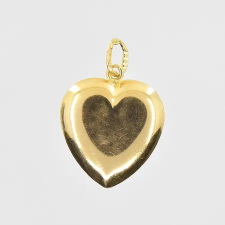 Hänge hjärta längd 20mm, bredd 14mm, 18K. Vikt: 1 g