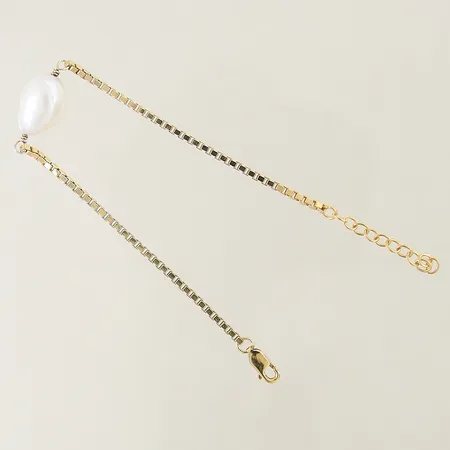 Armband med odlad pärla defekt förgylld silver 925/1000 Vikt: 3,1 g