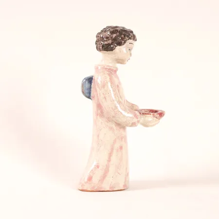 Skulptur föreställande ängel Hedwig Wagner, glaserad keramik, höjd 14cm, bredd ca 7cm