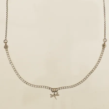 Collier med integrerade hängen längd 42,5cm bredd 2,2-13,0mm med vita stenar justerbar Nomination silver 925/1000 Vikt: 6,8 g