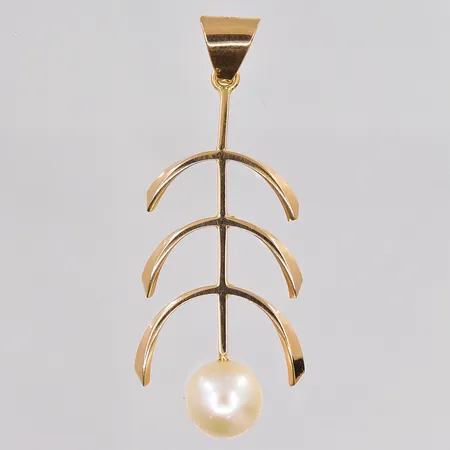 Hänge med odlad pärla 38x15mm 18K Vikt: 2,1 g