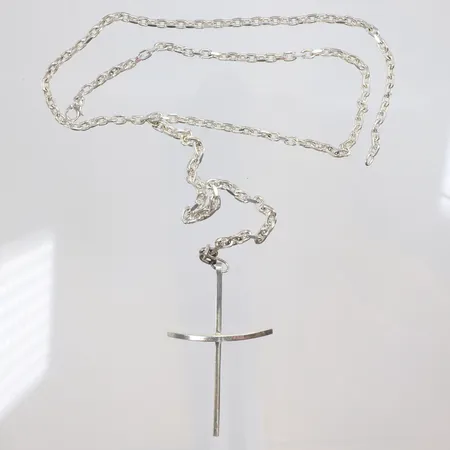 Collier Efva Attling ankarlänk med Kors 49,5cm bredd 3mm silver 925/1000 Vikt: 35,9 g