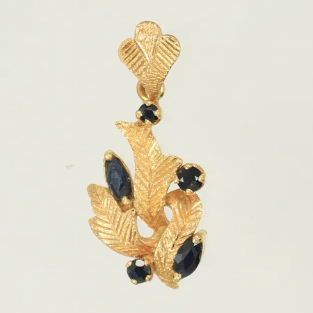 Hänge med 5 blå stenar, 25x12mm, 18K 2,1g Vikt: 2,1 g