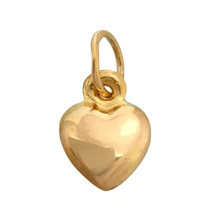 Hänge Hjärta i 18K guld, slät modell, längd inkl. ögla 12 mm, bredd 6,5 mm, tjocklek 2,3 mm Vikt: 0,3 g