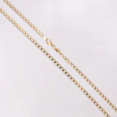 Kedja gles Pansar längd 42,5cm bredd ca 3mm, Balestra, Italien, 18K Vikt: 7,8 g