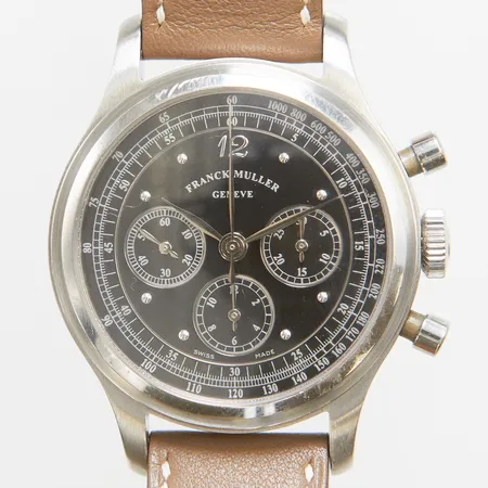 Herrur Franck Muller Limited Edition Mercedes-Benz, stål, manuell, 37mm, kronograf, nr: 30/40 N, Cal. 1874, verknr: 48374210, läderband ej original, inga tillbehör.  Vikt: 0 g