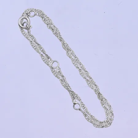 Armband/Vristlänk längd 24+4,5 bredd 2mm silver 925/1000. Vikt: 2,3 g