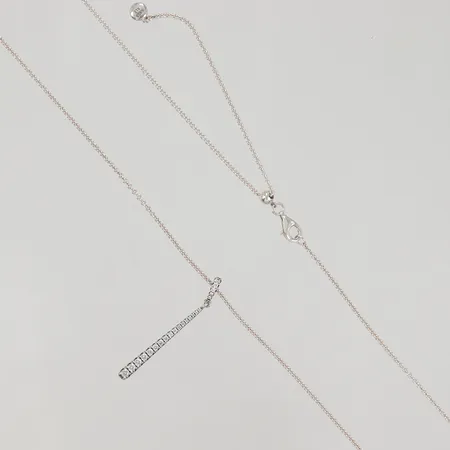 Kedja Shooting star pendant, Casadei Gioielli, ställbar längd max ca 60cm, bredd 1,4mm, hänge med vita stenar Cubic Zirconia, längd 35mm, 925/1000 silver Vikt: 4,8 g