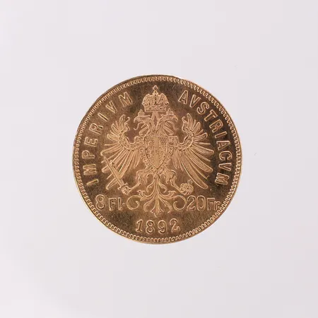 Mynt Österrike-Ungern 20 franc 1892, 21,6K Vikt: 6,4 g