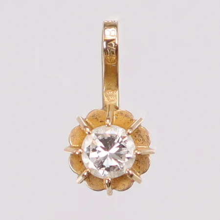 Hänge med vit sten 5x11mm GFAB 18K Vikt: 0,4 g