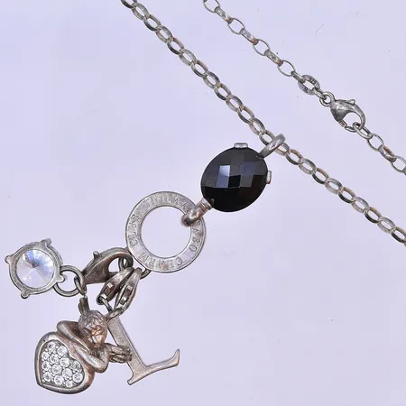 Kedja med hänge+3 berlocker Thomas Sabo längd 69cm silver 925/1000. Vikt: 19,8 g