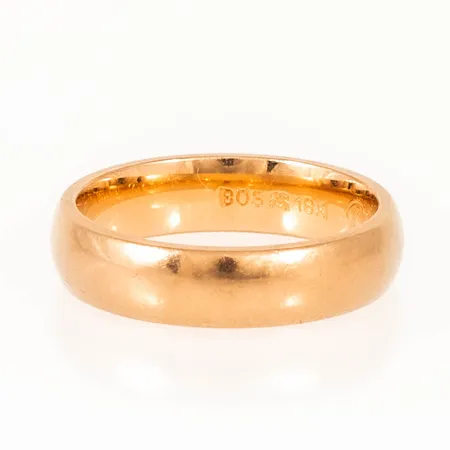 Ring Schalins slät stl:17¼ bredd 4,8mm höjd 1,9mm, gravyr, 18K 6,7g.