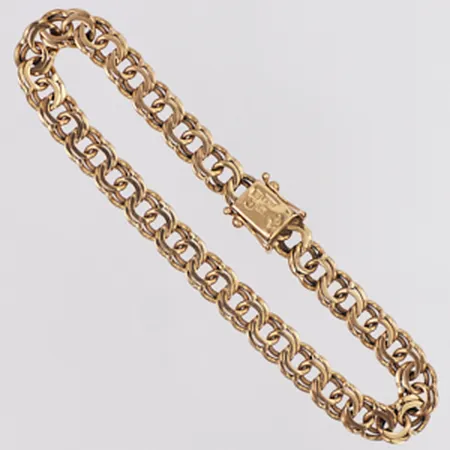 Armband Bismarck längd 19cm, bredd 6,5mm, Ge-Kå-Smyckek G Kaplan år 1959, 18K Vikt: 15 g