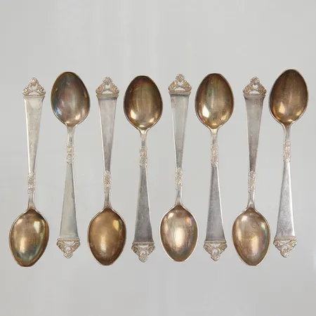 8 Kaffeskedar Odel 12cm, Norge, 830/1000 silver, Vikt: 98,6 g