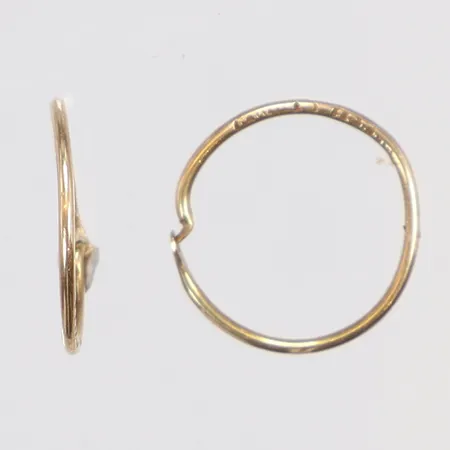 Ett par Örhängen Ø12mm något skeva 18K Vikt: 0,5 g