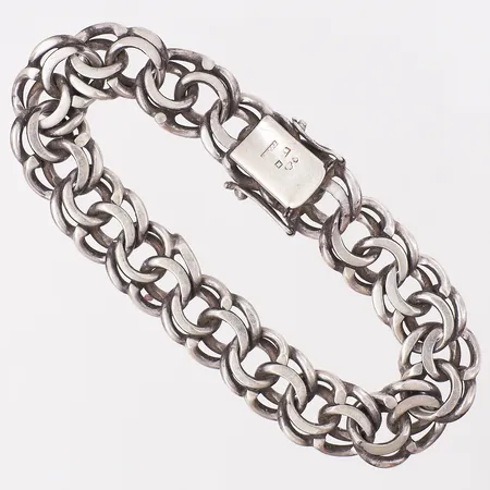 Armband Bismarck, längd 20cm bredd 13mm, silver 830/1000 Vikt: 45 g på auktion i Skärholmen hos Pantbanken Sverige