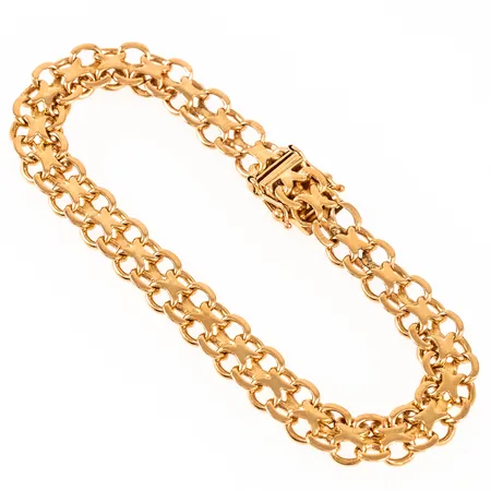Armband X-länk längd 20cm bredd 8,3mm, 18K 21,1g. 