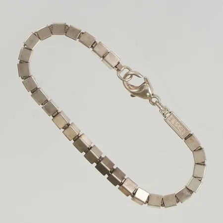Armband 18,5cm bredd 4mm, Hb Blå Måsen, A Nita & Reimertz Fält, Smögen, 925/1000 Silver 23,8g.