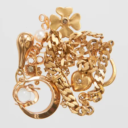 Diverse guld defekt stenar udda 18K Brv: 13,8g Vikt: 13,8 g