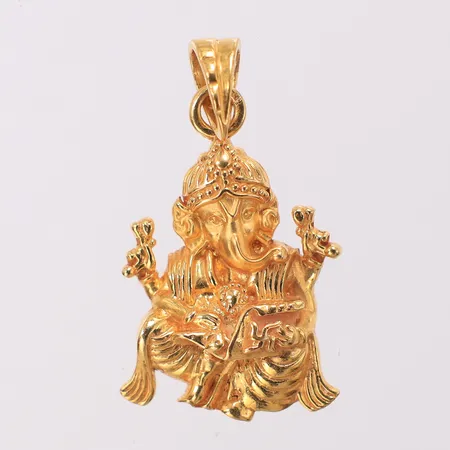 Hänge Ganesha, höjd 29,5mm bredd 16mm, 22K Vikt: 4,5 g