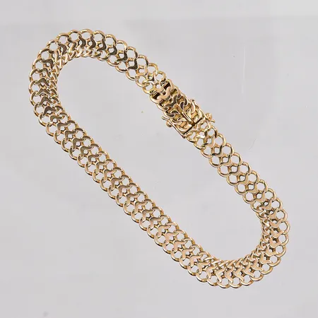 Armband Fiskben längd 19,5cm bredd ca 8mm 18K Vikt: 11,9 g