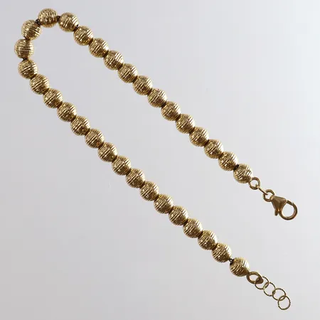 Armband med kulor justerbar längd 17-18cm bredd 5mm 18K Vikt: 4,8 g