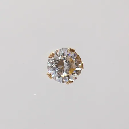 Udda örhängen med sten Ø5mm saknar snurrebuss 18K. Vikt: 0,3 g