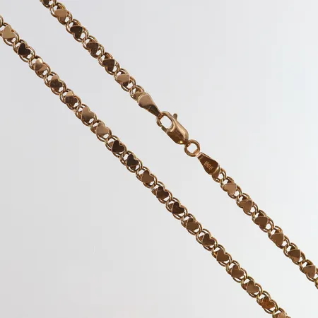 Collier Bismarck med blad i form av hjärtan längd 51cm bredd 3,3mm 14K Vikt: 10,2 g