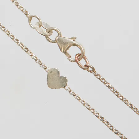 Armband med integrerad berlock GHA, hjärta, längd 16cm, bredd ca 0,6-5mm, 925/1000 silver Vikt:1,2g Vikt: 1,2 g