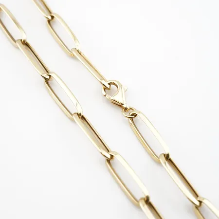 Halskedja, 46,5cm, bredd 5mm, 18k Vikt: 5,7 g