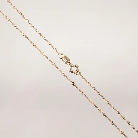 Halskedja singapore längd: 38cm bredd: 1mm 18k Vikt: 1,2 g