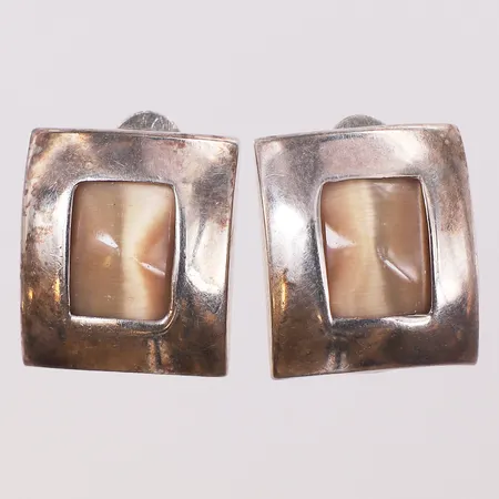 Örhängen med stenar, ca 15x13mm, silver 925/1000 Vikt: 6,1 g