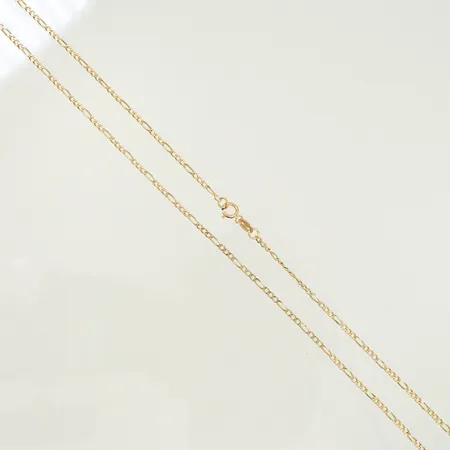 Halskedja Figaror längd 48cm bredd 1,6mm, några defekta länkdelar, 18K 1,8g Vikt: 1,8 g