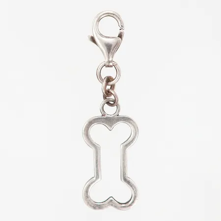 Hänge/berlock hundben 45x12mm, 45x12mm, karbinhake, silver 925/1000 Vikt: 2,5 g
