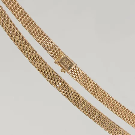 Collier 42cm bredd:6,2mm skevheter, 18K, 34,7g.