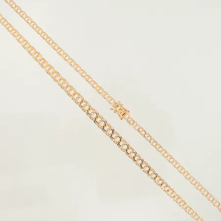 Halskedja doserad bismarck, 42,5cm, bredd 3,3-5,4mm GHA 18K Vikt: 10,3 g