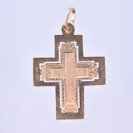 Hänge kors stl: 30x20mm graverad 14K. Vikt: 3 g