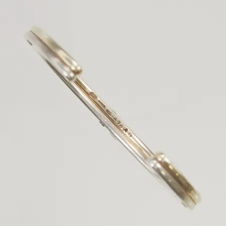 Armring Andreas Mikkelsen för Georg Jensen, modell:A78 ca 57x47mm bredd 5mm, delvis förgylld, bruksslitage, 925/1000 Silver 39,1g.
