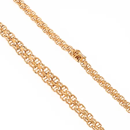 Collier X-länk med stav längd 46cm bredd 6,7-10,7mm, 18K 34,9g. 