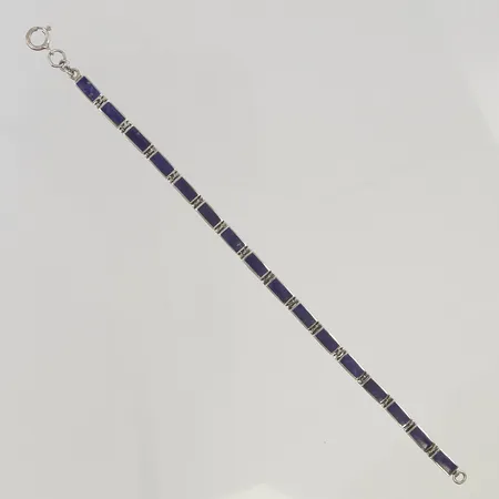 Armband med lapis lazuli 18cm bredd 4mm 925/1000 Silver 9,7g.