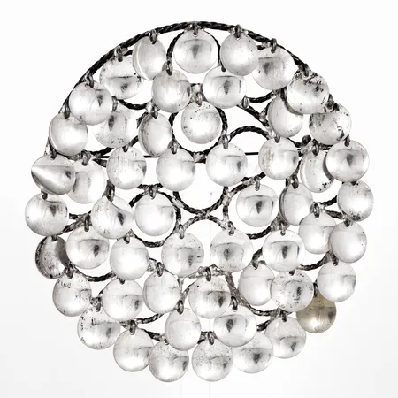 Stor dräktbrosch JUHLS KAUTOKEINO Ø104mm med kläppar, en kläpp saknas, nål i metall, silver 830/1000 85,9g.