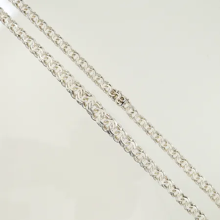 Halsband doserad Bismarck längd 43cm bredd 6-10mm, silver 830/1000-delar 25,5g 