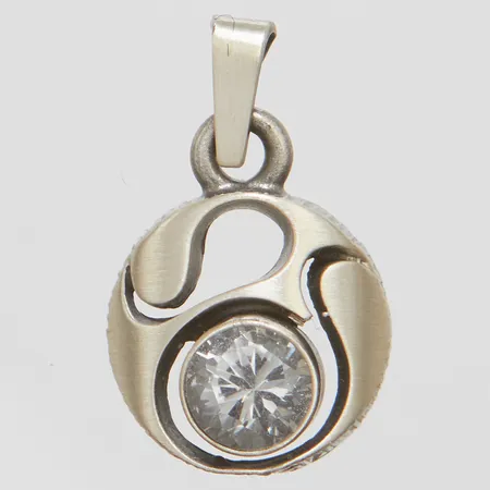 Hänge med vit sten Karl Laine längd ca 18mm, 925/1000s silver Vikt: 1,5g Vikt: 1,5 g