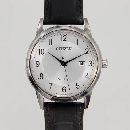 Herrur Citizen Eco-Drive, Ø 40mm, datum, serienr: 332050256, läderarmband