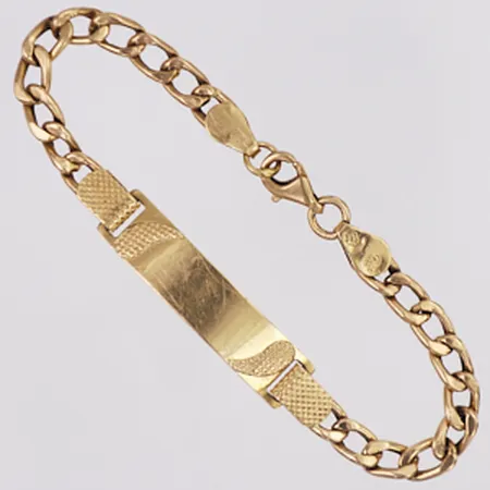 Armband Pansar platta längd 15cm, bredd 4,3-7mm, repig, 18K Vikt: 4,4 g