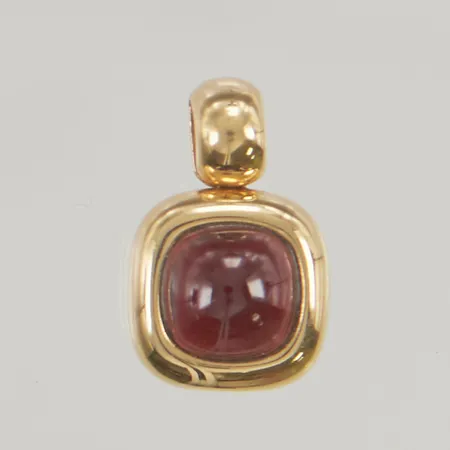 Hänge röd sten 20x12mm 18K 4,1g.