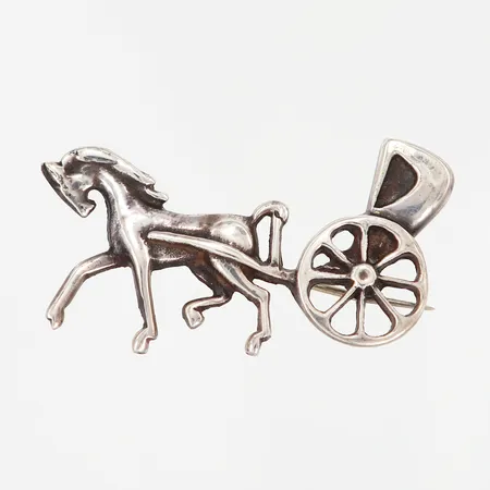 Brosch häst och vagn 45x21mm, silver 830/1000 Vikt: 7,3 g